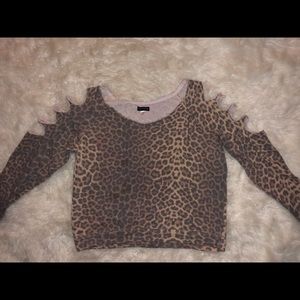 Leopard destroyed sweatshirt
